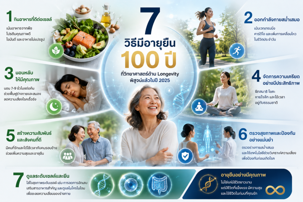 อายุยืน 100 ปี ด้วยวิทยาศาสตร์ Longevity และข้อมูลยีน
